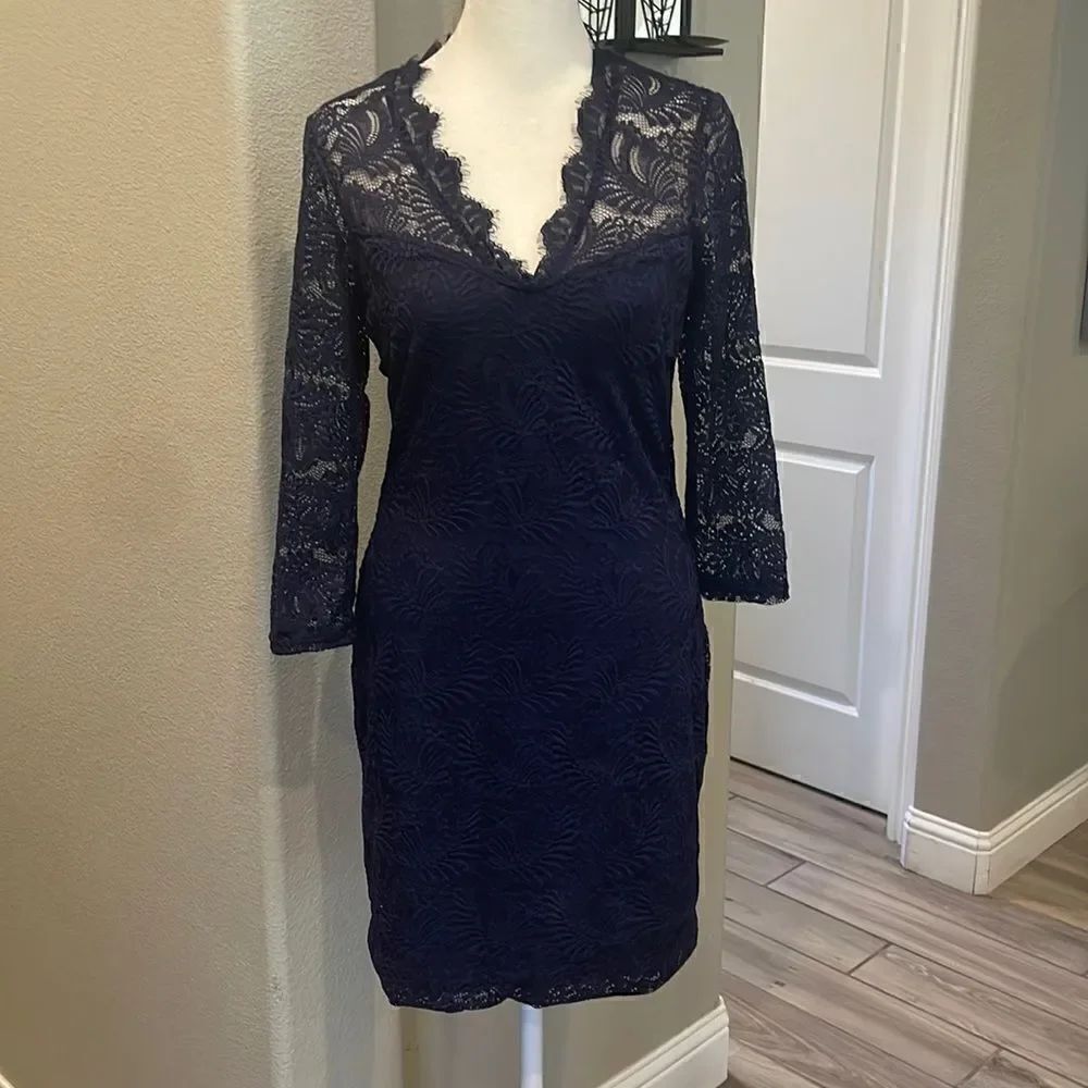 As You Wish Lace 3/4 Sleeve Mini Dress Size Medium
